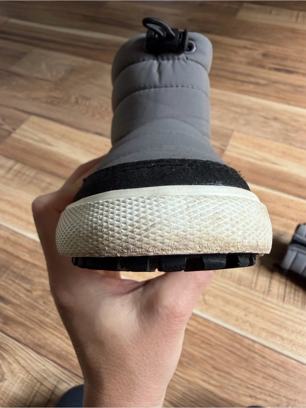Cat and Jack Toddler Gray Quilted Winter Slip-On Boot Sneaker